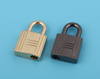 33 * 20mm metalen pistool zwart / lichtgouden rechthoekige tas lock portemonnee slot vormige hangsloten handtas slot koffertassen hardware