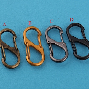 Metal S-Shaped Carabiner: Double Spring Buckle Keychains (14x31mm)