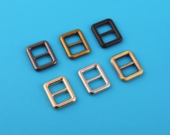 Fibbie scorrevoli con regolatore in metallo nero opaco - Diametro interno 13 mm