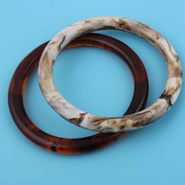 80mm Acrylic O-Ring Bag Handles: DIY Purse Hardware, AB Color, 2-4pcs