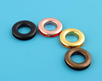 17mm Metal Grommet Eyelets: Rose Gold, Matte Black, Antique Brass