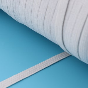 White Flat Elastic Tape: 1/4" Skinny Stretch Cord for Sewing & Crafts