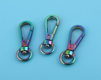 Rainbow Metal Swivel Clasp: 9mm Inner Diameter Trigger Clip