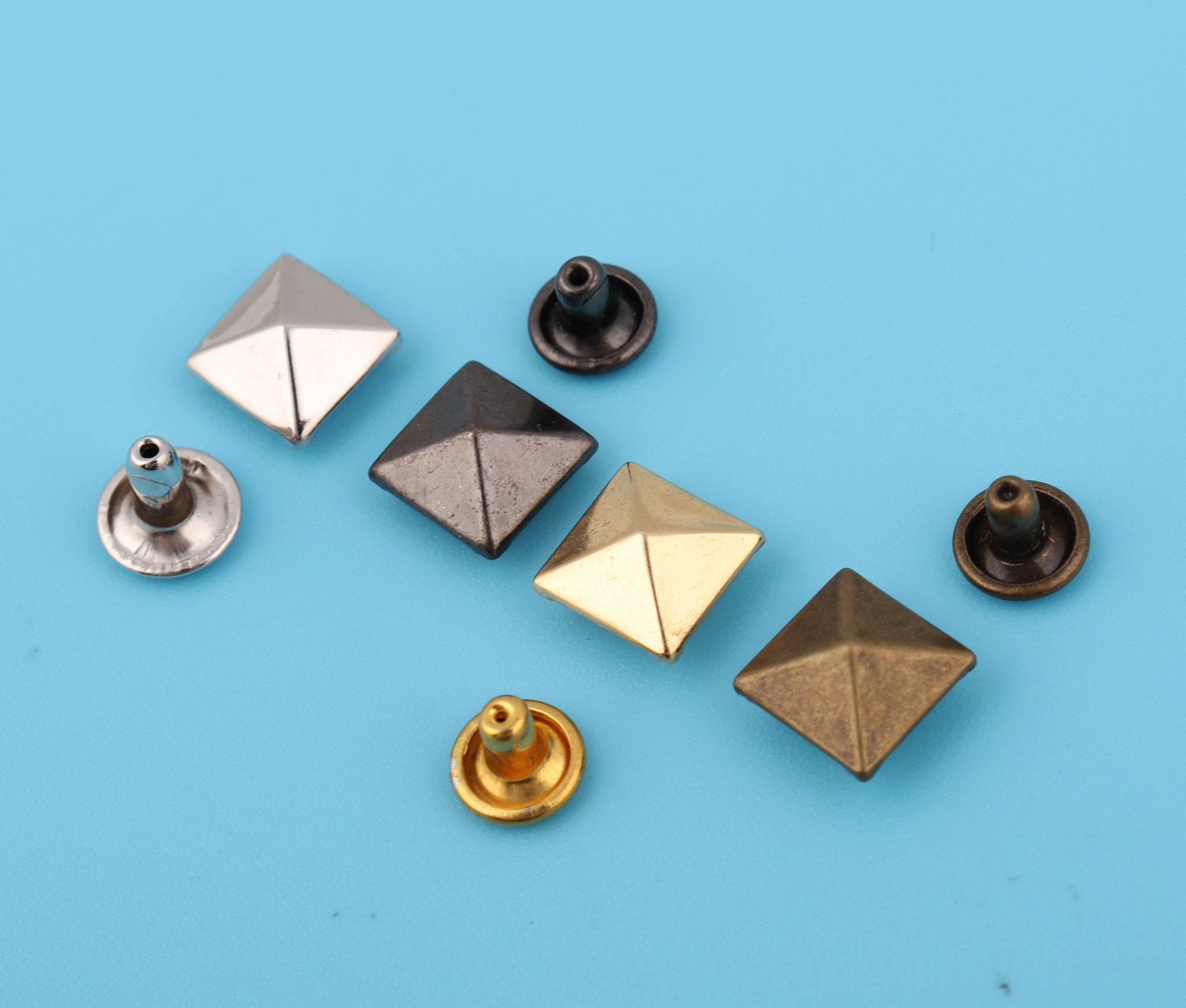 Titanium Pyramid Rivets 10mm Metal Pyramid Rivets: Round Double Cap Rivet Studs - Etsy