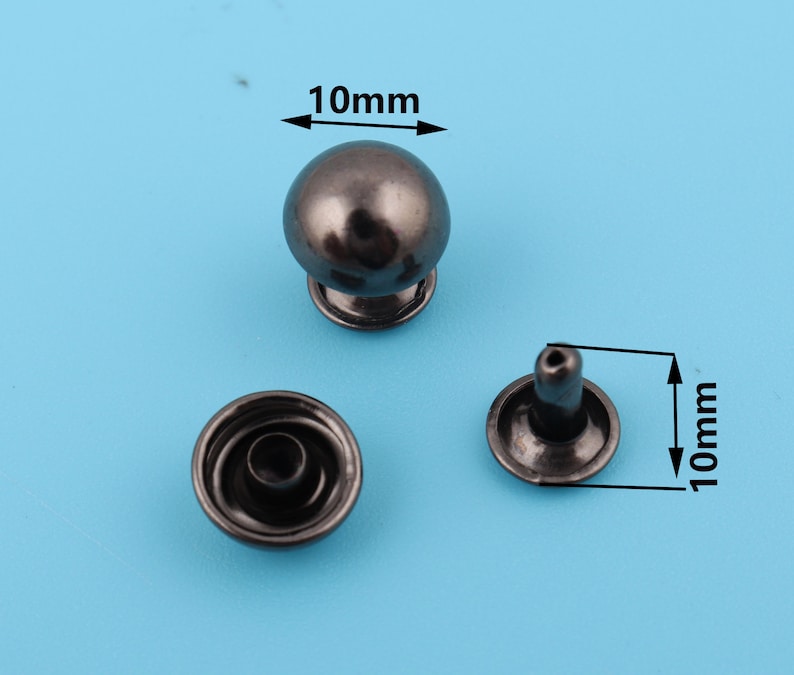 10mm Double Cap Round Rivets: Metal Rapid Rivets - [color Options] - Etsy