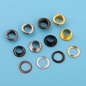 6mm Inner Metal Eyelet Grommets With Washer Rainbow Round Ring Grommets Eyelet Round Grommets For Bag Clothes Canvas Leather Making