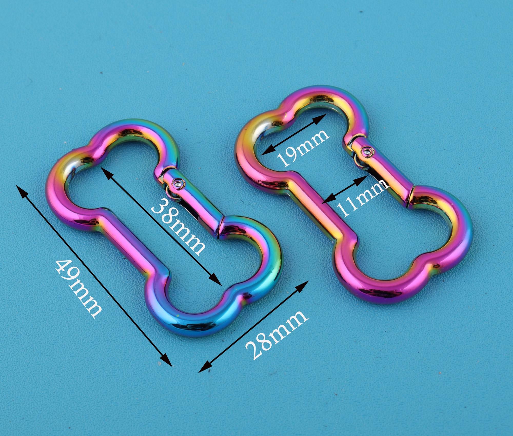 Rainbow Dog Bone Carabiner Clip: 38mm Metal Keychain Accessory - Etsy