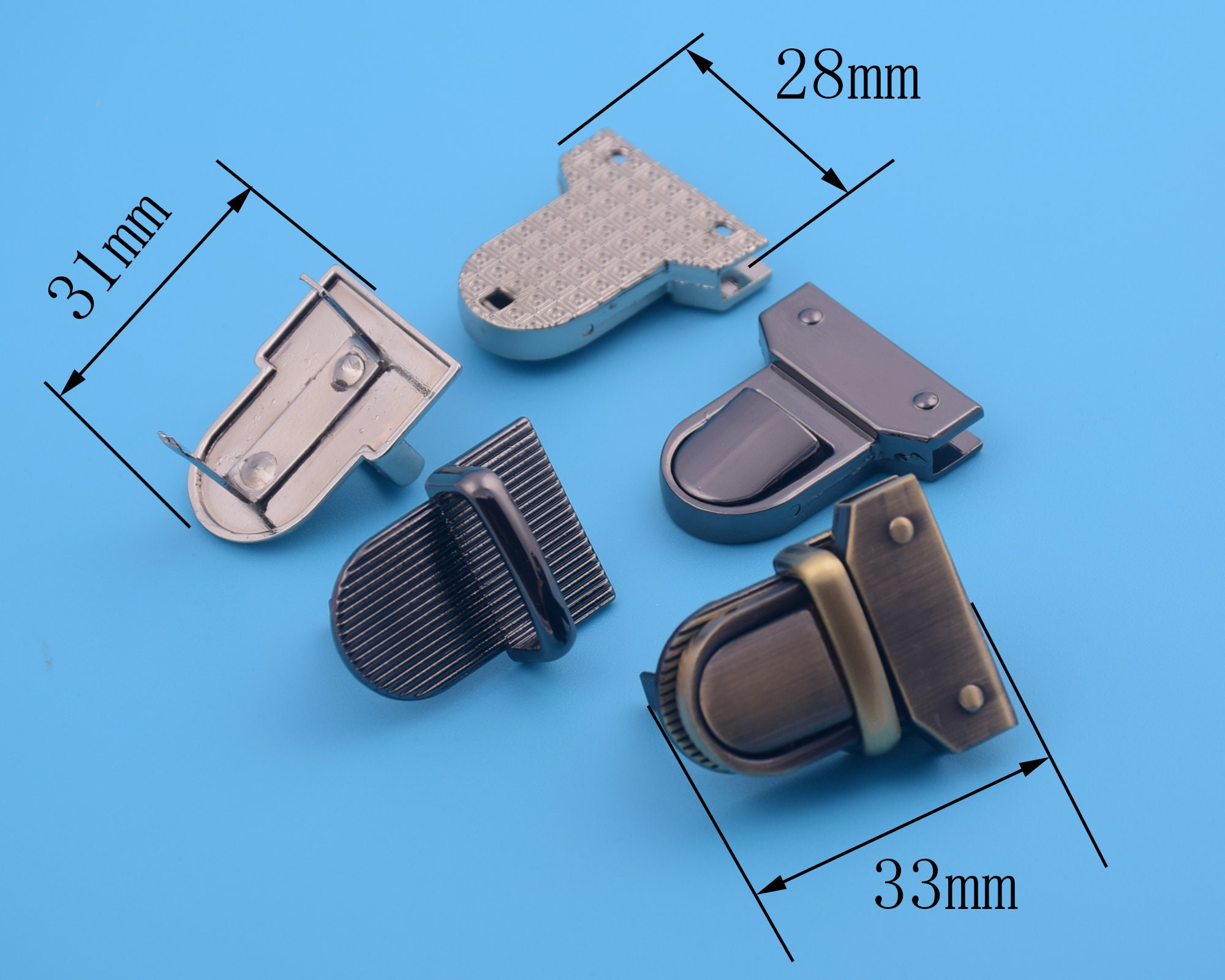 2833mm Metal Thumb Push Bag Lock Closure Latch Tongue Push Etsy Australia