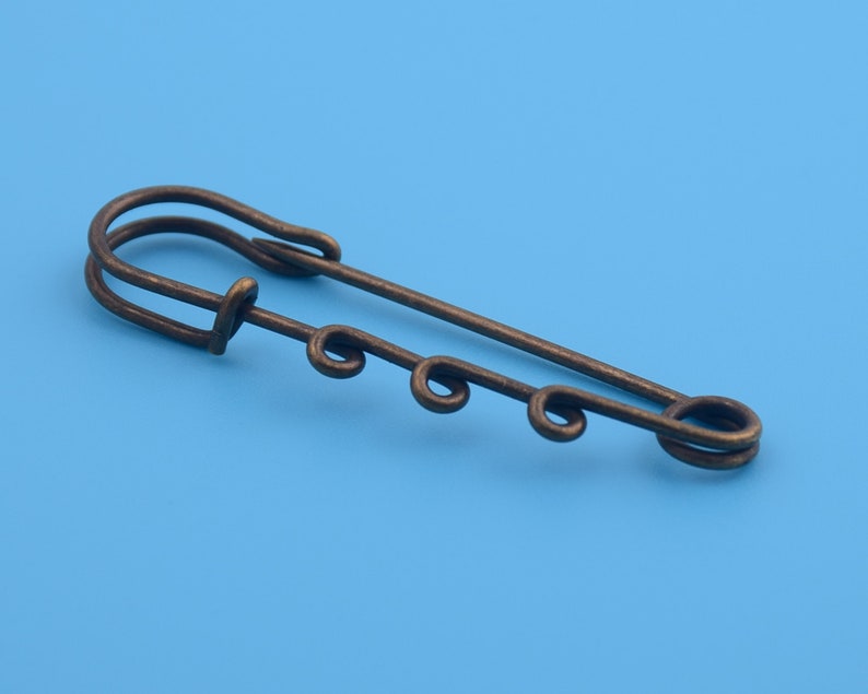 60mm Length Safety Pins With Three Loops Coil Craft Brooch Etsy