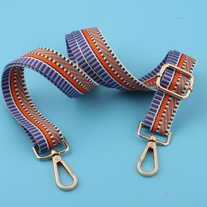 1&quot;(25mm Width) Adjustable Nylon Bag Strap Stripe Rainbow Purse Strap Cross body Strap Shoulder Bag Strap Replacement Single Shoulder Strap