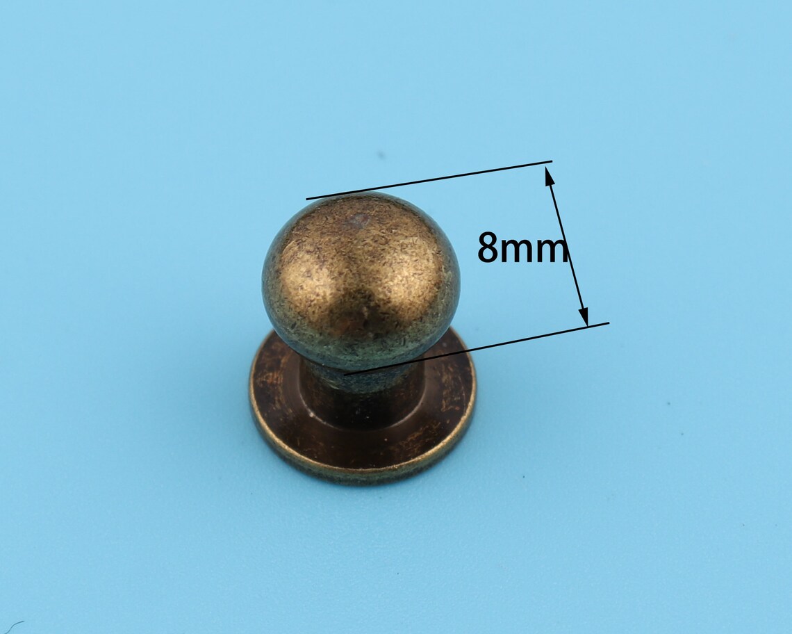 8mm Antique Brass Screw Rivets Metal Screw Connector Round Etsy
