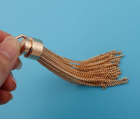 100mm Length Metal Tassel Keychain Tassels Charm Pendants Tassel Chain  Tassel Pendant Clothing Bag Key Ring Pendant Metal Tassel Charm