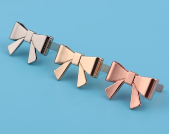 Label roségouden portemonnee met strik: metalen tashardware (25 mm*17 mm)