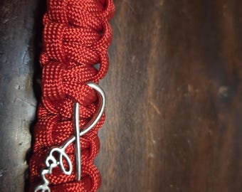 Large Red Infinite Love Paracord Bracelet (Mommy Sized)
