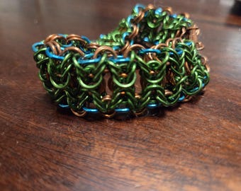 Blue and Green Lancelot Byzantine Bracelet