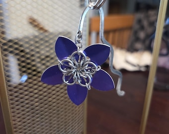 Purple Scale Mail Wavy Shepherds Hook Bookmark
