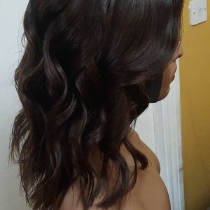 Brazilian Beach wave curls high quality  human hair Bob wig in 14inches