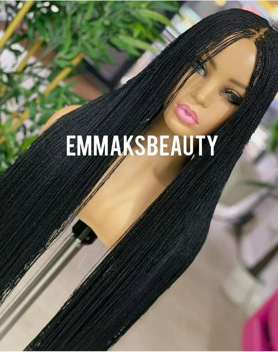 Ready to Ship! Micro Tiny Twist Long Braided Wig in Black  display picture 2