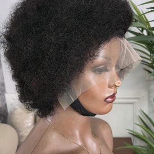 Brazilian Afro kinkycurly 6&#39; 13x4  frontal unprocessed Virgin Human Hair pixie cut Wigs.