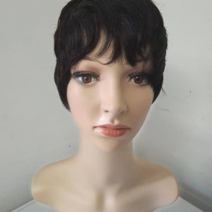 Virgin Brazilian real human hair pixie cut wig