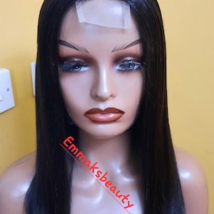 Ready to ship!!  Raw Vietnamese unprocessed high quality human hair straight 2x6 closure wig in 16inches