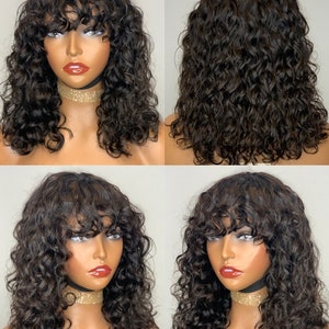Funmi curly  Brazilian Virgin Human non lace  Bob Wigs.