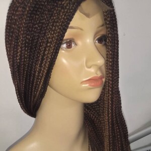 Middle part  multi colourred box Braided wig