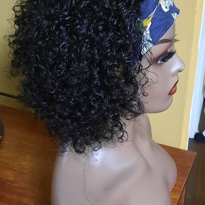 Ready to ship! curly Brazilian human hair Headband wig in  10inches