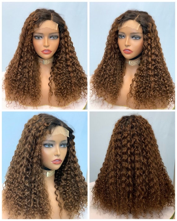 Brazilian Human Hair Curly 4x4 Lace Closure Wig 20inches - Etsy display picture 3