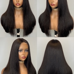 Virgin Unprocessed Bone straight  super double drawn high quality human hair wig 20inches