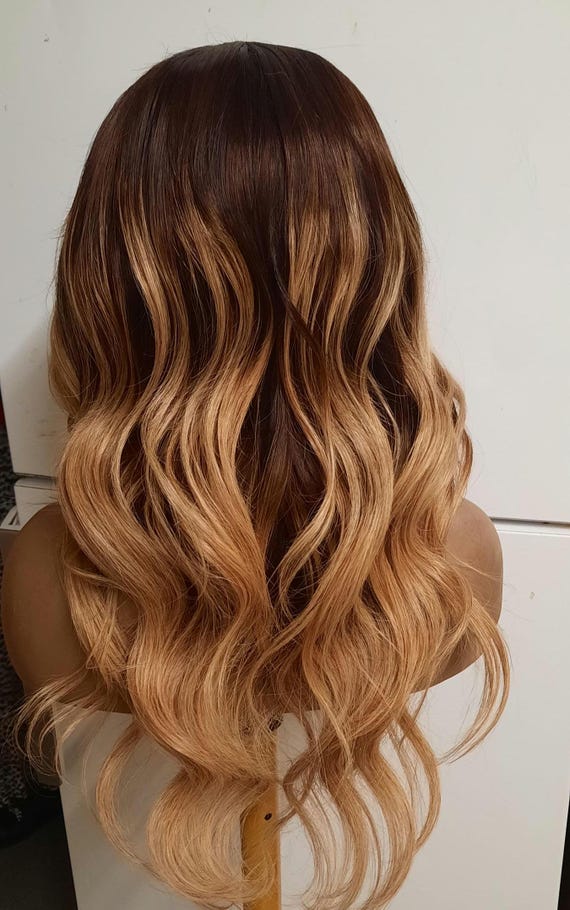 Ombre Brown With Blonde #4/27 Peruvian Human Hair Loose Wave  display picture 1