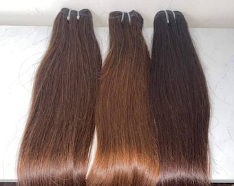 Vietnamese Virgin  Super Double drawn Human Hair 100g bundle straight. 14,16inches....