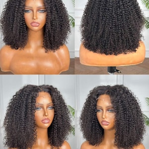 Gluesless Unprocessed Peruvian PIXIE curly human hair wig in 14inches