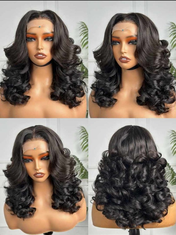 Glueless Layered Cambodian Raw Human Hair 4x4 Lace Front  display picture 2