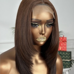 Glueless layered Virgin unprocessed Vietnamese Bone straight human hair  bob wig