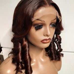 16inches  Redish highlight  human hair wig  Super double drawn 5x5 Lace closure