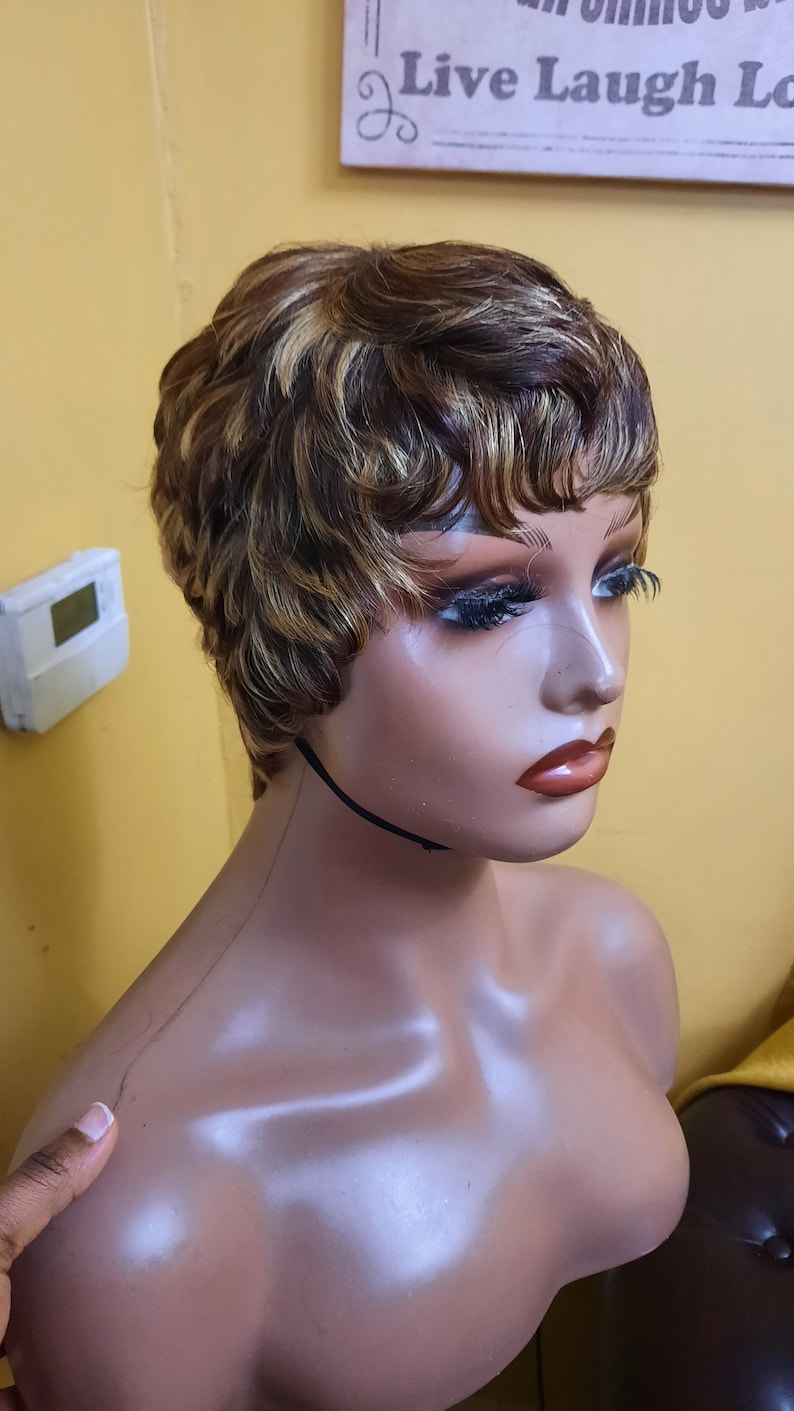 High Quality Unprocesed Human Hair Pixie Cut Short Skull Cap Wig Etsy UK
