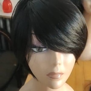 100% Real Brazilian Human Hair Pixie cut wig in black