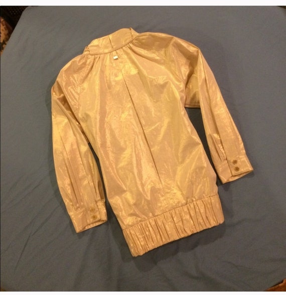NWOT Badgley Mischka Gold Lamé Jacket - image 3