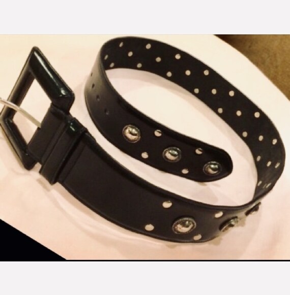 NWOT Neiman Marcus Patent Leather Belt With Silve… - image 5