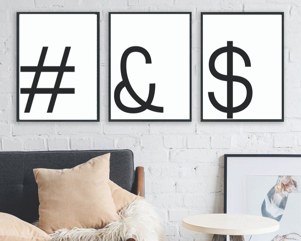 Hash & Cash 3-piece Printable Wall Art Set, Modern Minimalist Posters ...