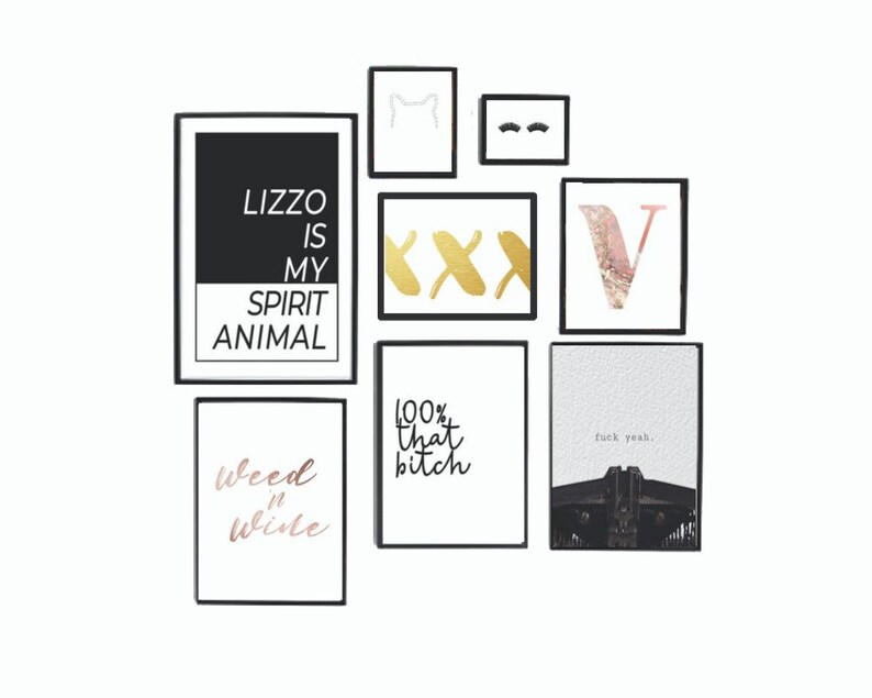 XXX Gold Wall Art Home Decor for Above the bed or a Gallery Etsy España