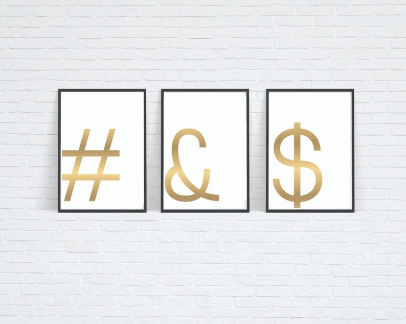 Hash & Cash 3-piece Printable Wall Art Set, Modern Minimalist Posters ...