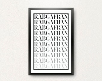 RABGAFBAN Printable Wall Art, Downloadable Home Decor for Living Room, Dorm Room, and More