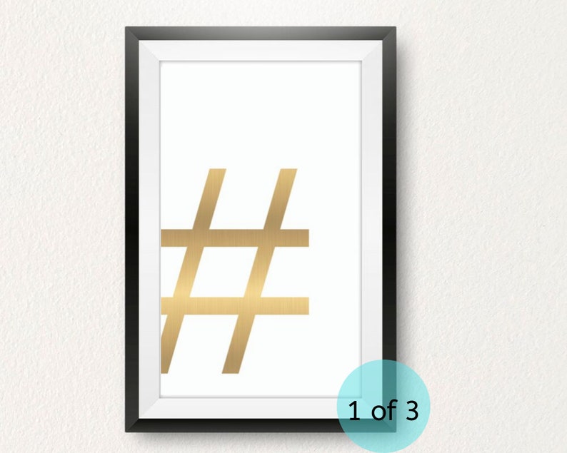 Hash & Cash 3-piece Printable Wall Art Set, Modern Minimalist Posters ...
