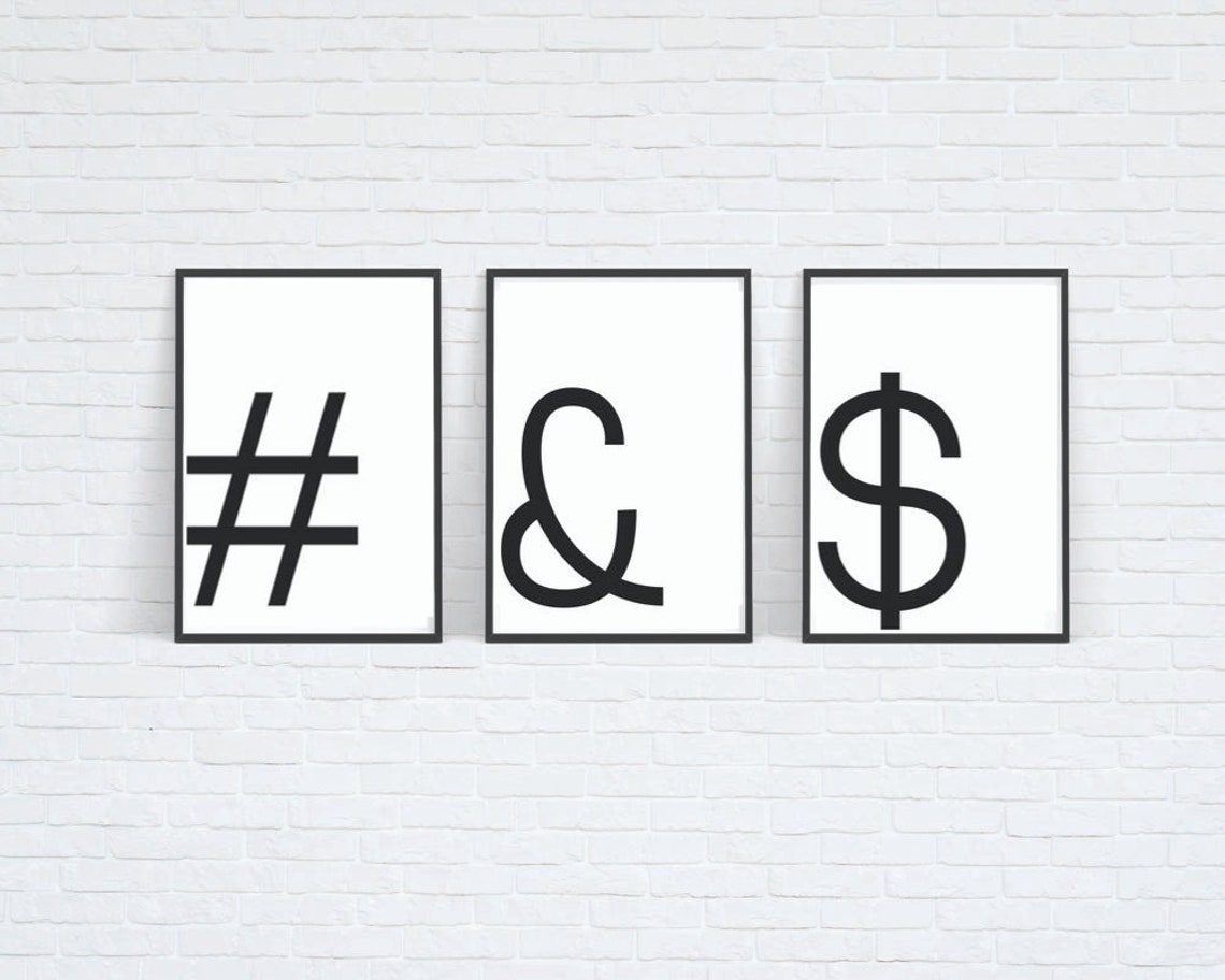 Hash & Cash 3-piece Printable Wall Art Set, Modern Minimalist Posters ...