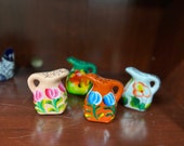 Talavera Pitcher Shakers, Colorful Ceramic Hand Painted Shakers, Salero y Pimentero de Ceramica