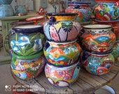 Michoacana Talavera Planter, Ceramic Indoor Pot, Gardening, Outdoor Garden Container, House Plant Pottery, Flower Pot, Garden Decor