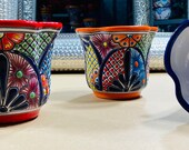 Small Clover Shaped Talavera Planter, Ceramic Indoor Pot, Gardening, Outdoor Garden Container, House Plant Pot, Flower Pot Garden Decor