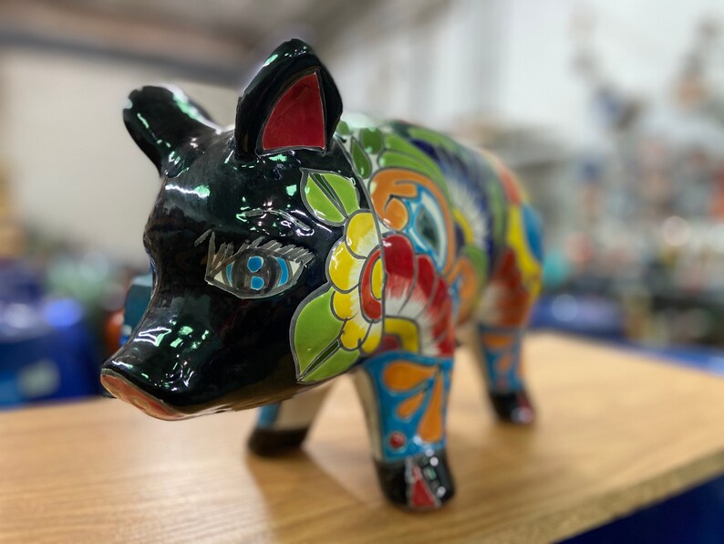 Talavera Mexican Pottery Bright Coin Piggy Bank Ceramic Folk Etsy